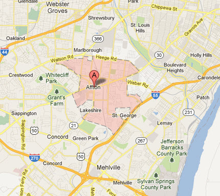 Affton Mo Appliance Repairs Map Service Coverage Areas