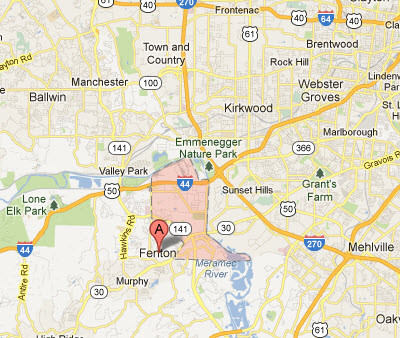 Appliance repairs in Fenton Mo Map Service Coverage Areas